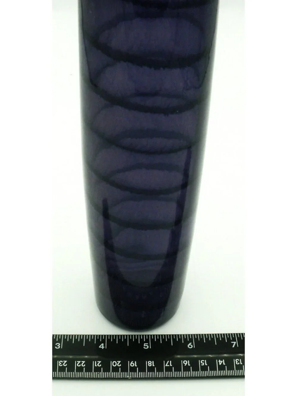 Amethyst Glass Purple with Black Swirl Recycled Art Glass Bud Vase Spain